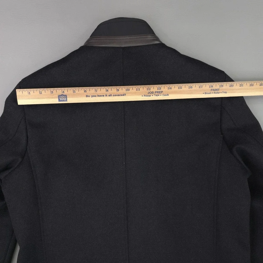 Joseph Abboud Coat Mens XL Black Wool Blend Removable Bib Overcoat Jacket Casual